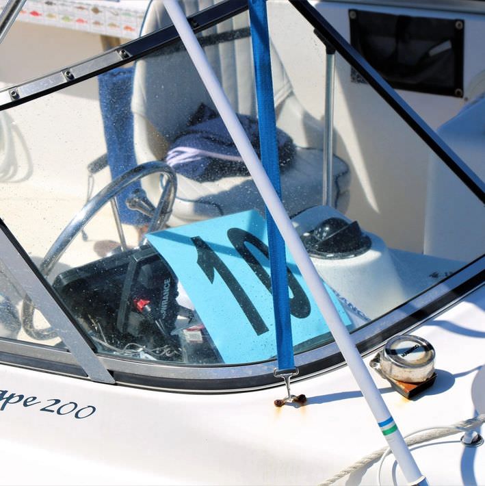 Boat with tournament boat number displayed.